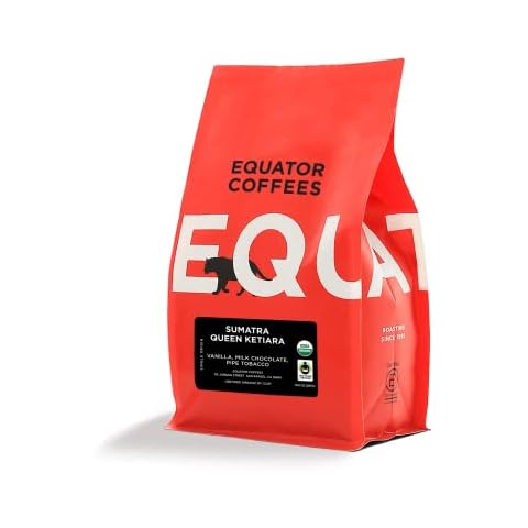 Equator Coffees, Sumatra Queen Ketiara Single-Origin, Organic Ground Coffee, Medium Light Roast, Fresh Roasted, Smoky Vanilla & Chocolate Flavor Notes, Fair Trade Certified, 10.5 oz Bag Cover