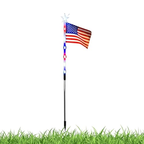 Luces solares de bandera americana impermeables para decoración de patios y jardines