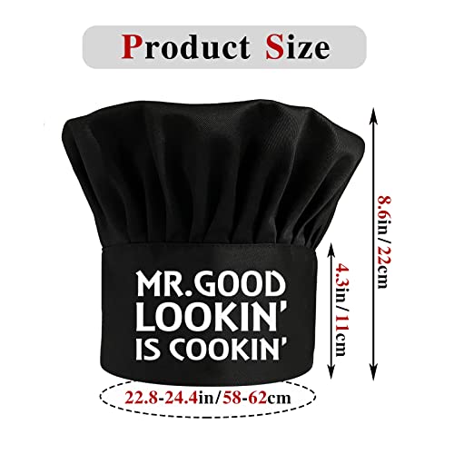Mr. Good Lookin' Is Cookin',Funny Chef Hat,Cooking Cap,Adjustable Kitchen Cooking Hat For Men, Chef Gift,Perfect For Bbq Grilling Barbecue Cooking Baking Black #TOP2