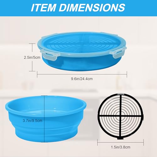 Bowl plegable para mezcla con tapa color azul cielo miniatura 2
