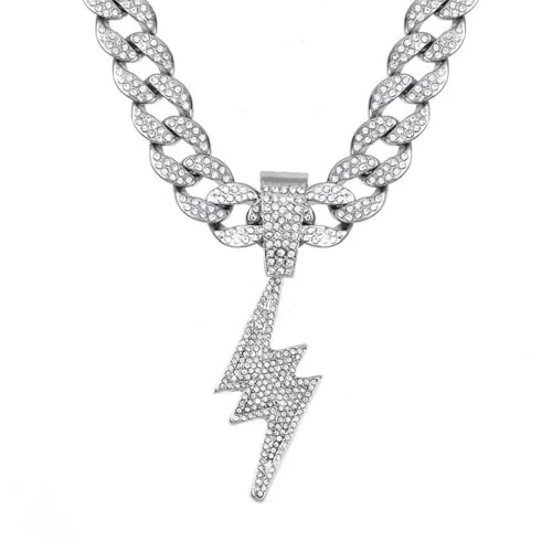 Collier cubain à pendentif à boulons en finition premium pour un look rap épuré