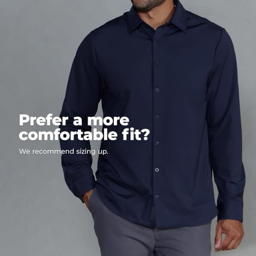 BYLT Exec Button Down Long Sleeve Men's Shirt - Professional Stretch Moisture Wicking Business Casual Dress Shirt2