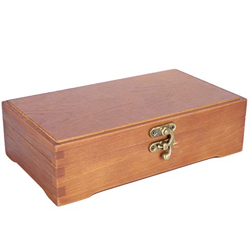 KIMISS Caja de madera vintage para niños, escritorio multifunción, almacenamiento portátil, estuche para lápices y accesorios, organizador rectangular