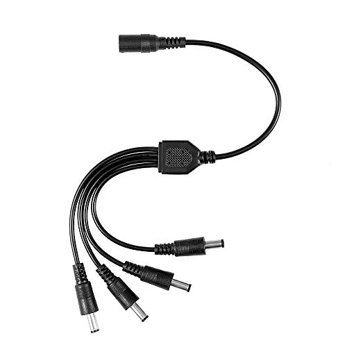 HeimVision DC 1 Female to 4 Male Splitter Cable, Power Supply Cord Y Adapter for CCTV Accessories (HM245/K26), Black
