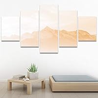 SIGNWIN 5 Panel Canvas Wall Art Orange Sunset for Home Decorations Ready to Hang - 60