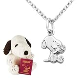 [新宿銀の蔵] スヌーピー ダイヤモンド プチ ネックレス (ぬいぐるみセットにする) レディース シルバー925 公式 PEANUTS グッズ キャラクター