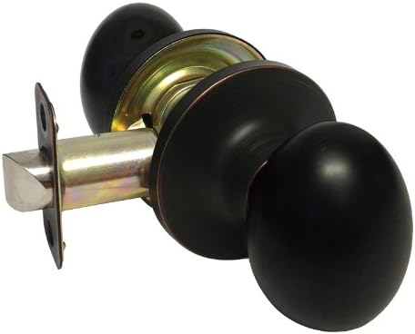 eBuilderDirect Dark Oil Rubbed Bronze Passage Hall Closet Door Oval Egg Style Knob Handle 6093DBR