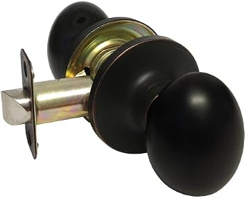 eBuilderDirect Dark Oil Rubbed Bronze Passage Hall Closet Door Oval Egg Style Knob Handle 6093DBR