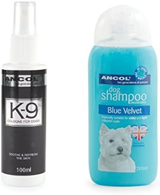 AncolK9 Ted Barker Fragrance Dog Cologne Perfume Scent & Shampoo Velvet Blue