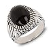 Aden's Jewels Bague Créateur Homme Onyx véritable Serti Argent Effet Vieilli
