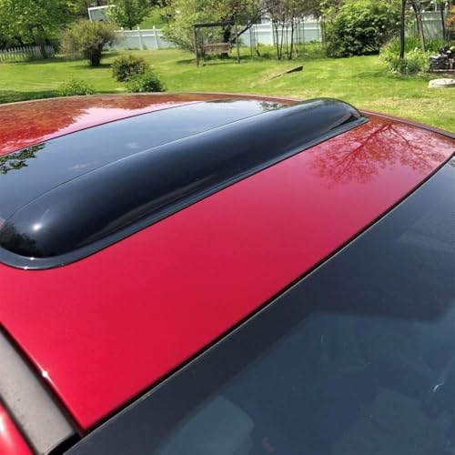 Image of 38inch Universal Sunroof Wind Deflector Auto Moonroof Window Visor RN98 | Shatterproof Sun Rain Guard, Tape-On Dark Smoke Tint, Fits Sunroofs Not Wider Than 36.8 inch, Rainy Windy Weather Protection