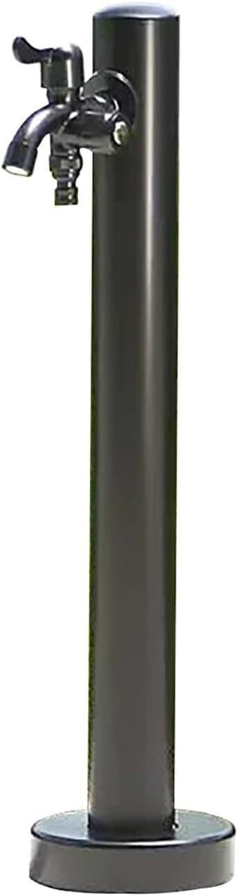 CucCe Stainless Steel Freestanding Garden Water Column - 37in Vertical Dispenser with Dual Faucets, Freeze-Proof Hydrant