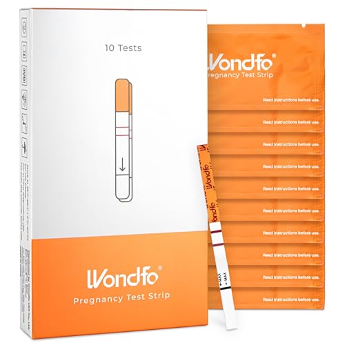 Wondfo Pregnancy Test Strips - HCG Detection 25 MIU/ml, Home Test of Reliable Result - 10 Count