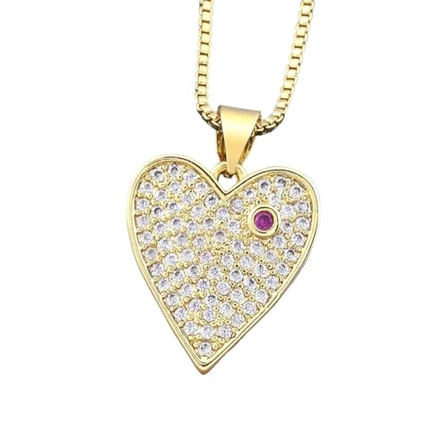 Collier pendentif coeur en strass fins au fini précieux pour femme élégante