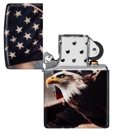 Encendedor Zippo Eagle con bandera americana 46383 miniatura 2