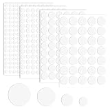 389Pcs Self-Adhesive White Screw Covers Caps - 4 Sizes White Stickers to Cover Screw Holes, Dustproof Sticker for Wood Cabinets, Furniture, Drawer, Wardrobe, Kitchen, Table