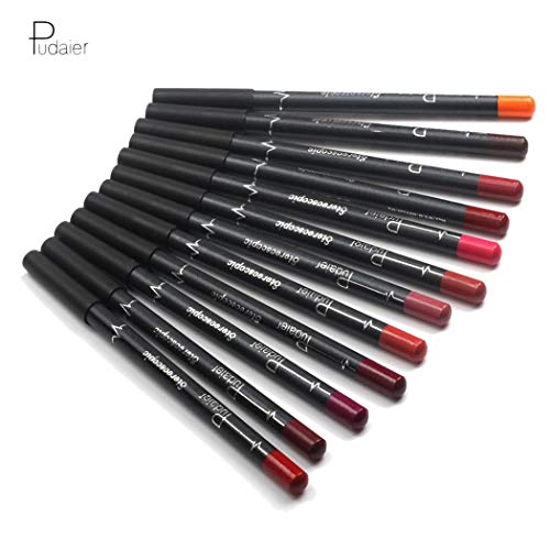 Beteral 12 Pcs Waterproof Matte Lip Liner Lip Makeup