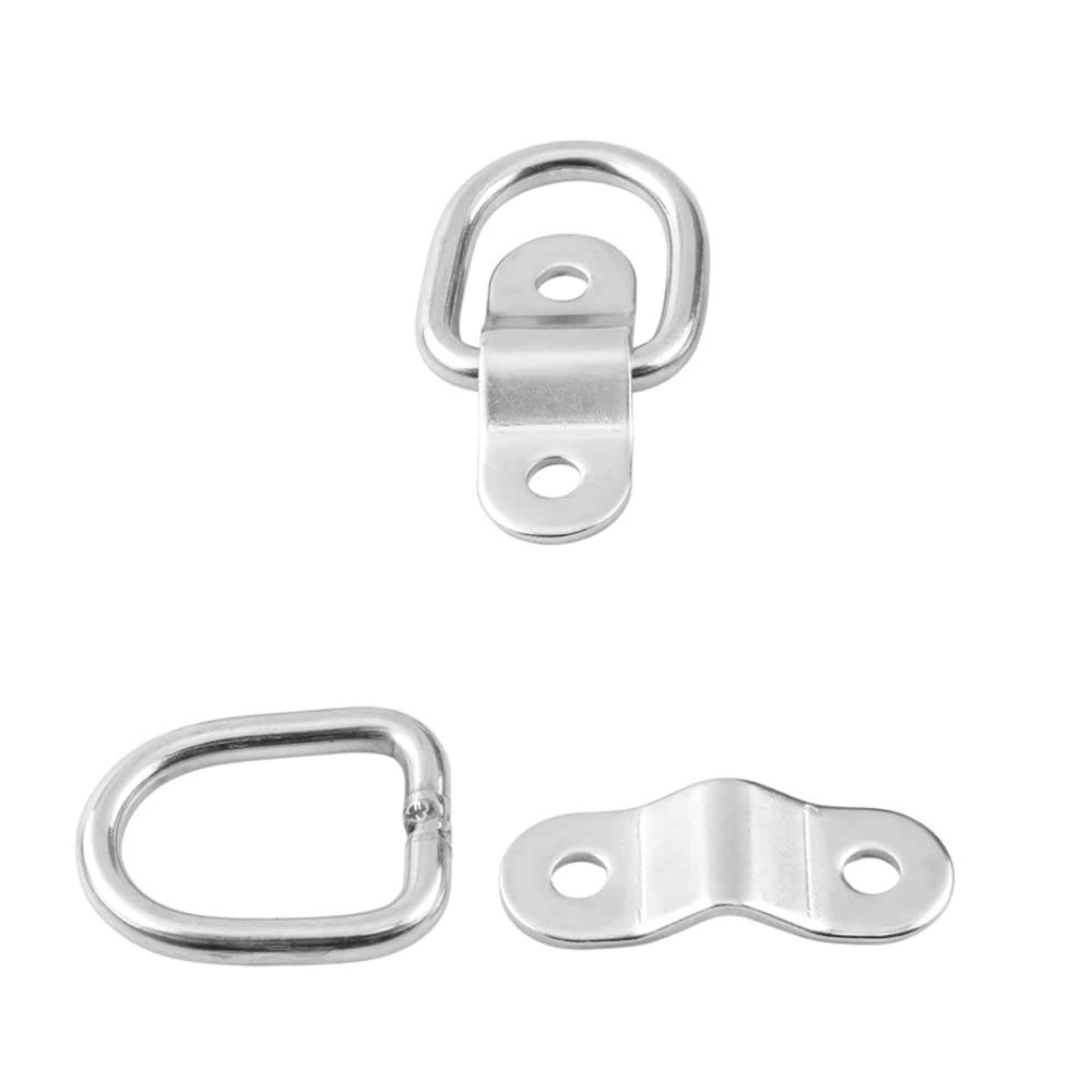 8 PCS Stainless Steel D-Ring Tie Down Anchors - Surface Mount For Trucks, Trailers, Vans