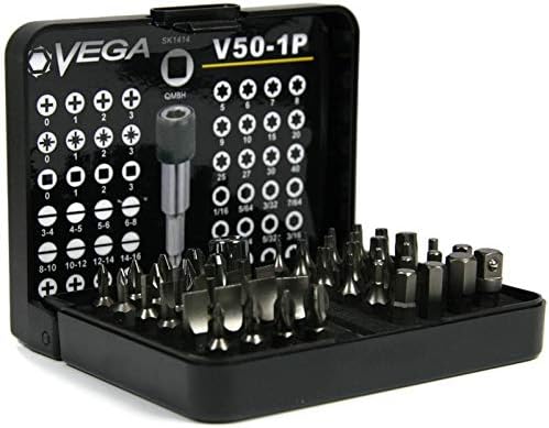 Vega V50-1P Industrial Screwdriver Insert Bit Set - 50 Pieces