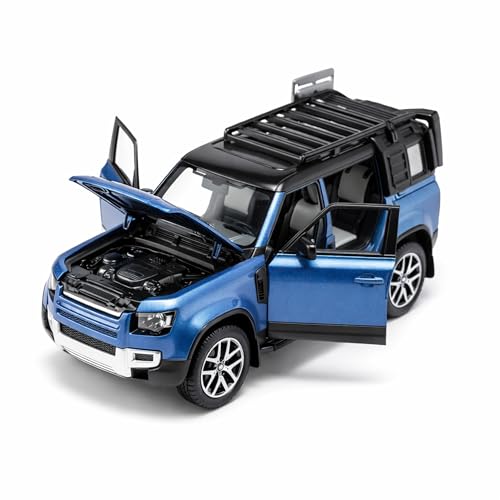 Image of Land Rover Defender 1:32 Scale Die Cast Metal Car - Pull Back Off-Road SUV Model with Openable Doors & Hood, Roof Rack, Lights & Sound, Collectible Showpiece for Kids 6+ & Car Enthusiasts