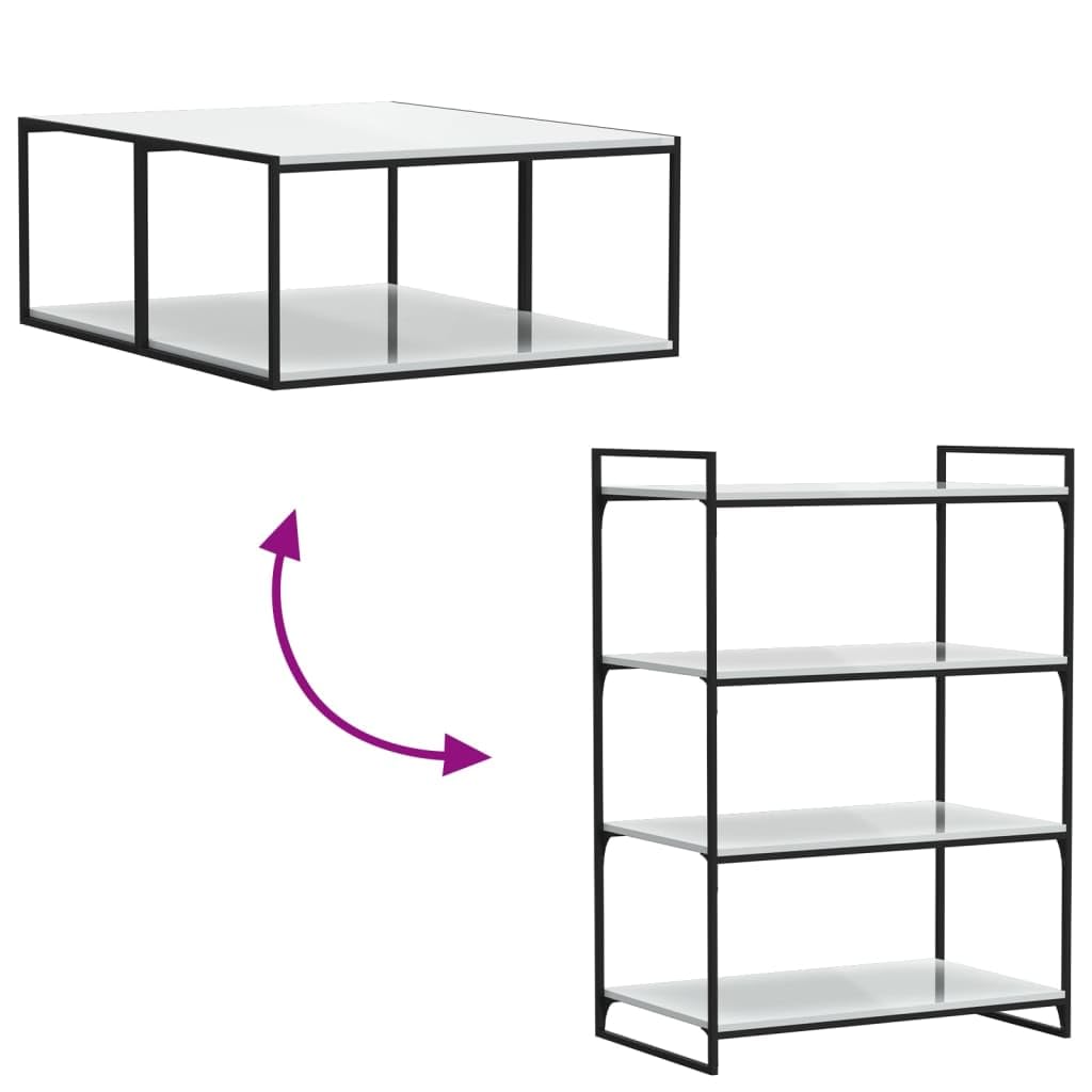 Bücherregal-Bretter Hochglanz-Weiß, 8 Stück Holzwerkstoff Regalsystem 80x50x1,5 cm, erweiterbar als Wandregal oder Standregal für Wohnzimmer, Büro, Küche, Garage, Stauraum und Ordnung
