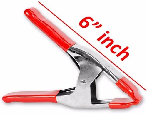 Wideskall® 6" inch Mini Metal Spring Clamps w/Red Rubber Tips Clips (Pack of 12)