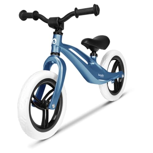 lionelo Bart Bicicleta sin Pedales de 2 años hasta 30kg, Cuadro de magnesio, al Estilo Deportivo, Ruedas 12", Altura de Manillar y sillín Regulable, Muy Robusta y Ligera (Azul, Bart)