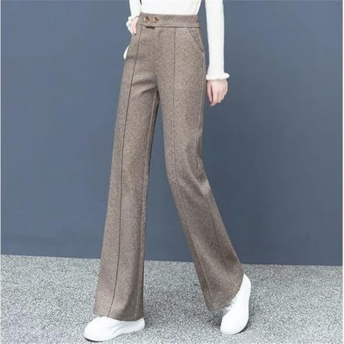 Women's 100% Merino Wool Knitted Casual Pants, Soft High Waist Woolen Trousers, Autumn Winter3