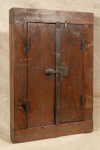 Biscottini Innentür Fenster L 44,5 x T 8,5 x H 60,5 cm - Holztür - Türen für Innen und Außen - Wohnkultur