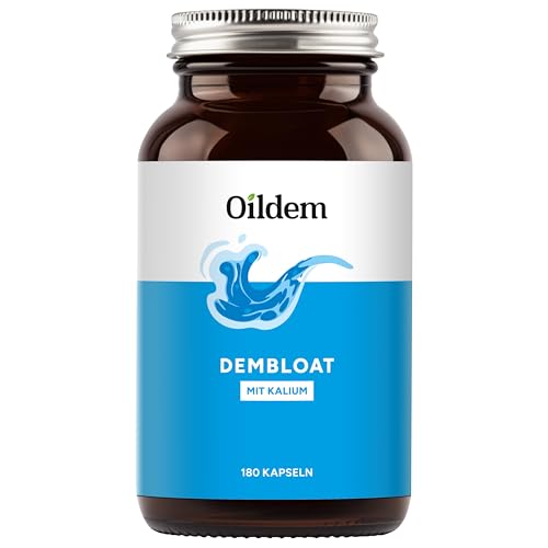 Oildem Dembloat Entwässerung mit Kalium und Brennnessel Entwässerungstabletten Wassertabletten Komplex 180 Kapseln Vegan