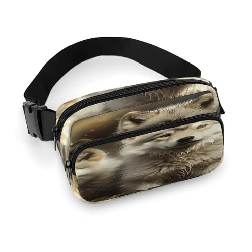 Sac banane loup pour course à pied et voyage avec sangle réglable