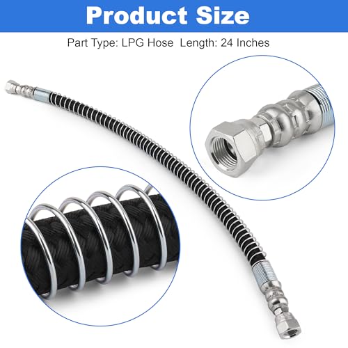 24" LPG Hose Crimped Liquid Propane Universal Assembly With Spiral Guard Tank 3/8" Fittting Connection Forklift Trucks by Outopakkle - Used condition - Image 3