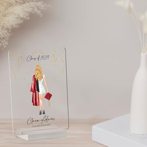 Graduation Gifts for Her, Personalized Graduation Plaque 2024 with Your Avatar & Name, Rich Customization Options, High School, College, University Graduation Gift, Grad Gifts for Her 2024