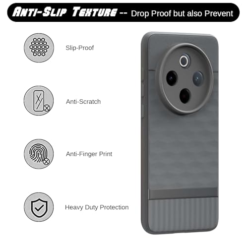 Image of Shockproof Case Compatible with Vivo T4 5G / Y300 Pro 5G | Full Camera Protection | TPU Flexible Back Cover for Vivo T4 5G / Y300 Pro 5G / Y300 Pro Plus 5G / iQOO Z10 5G (Graphite Grey)
