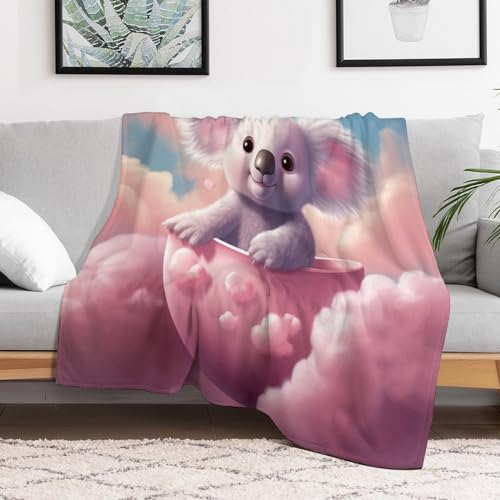 Couverture moelleuse lit plaid polaire chaud koala léger