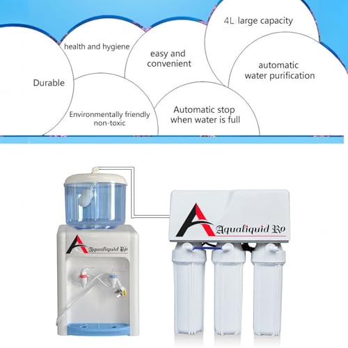 Image of 4L Water Dispenser Plastic Jar with Float Valve, RO ABS Food Grade, Leakproof Water Bottle for Home & Office Use | Water Dispenser Pot, 4 Liter, Blue, White