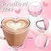 Potchen 4 Pcs Valentine Heart Shaped Glass Coffee Mugs Galentine's Day 17oz Pink Clear Glass Cups with Handle for Coffee Tea Latte Hot Chocolate Heart Mug for Valentine's Day Anniversary Wedding Gift