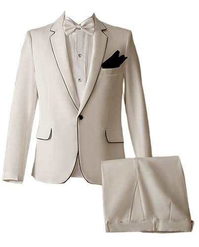 Costume de mariage pour homme chic veste un bouton et pantalon ajusté