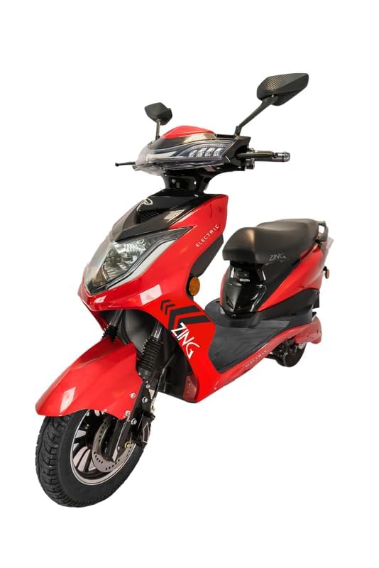 Image of Zing High Speed Electric Scooter With Charger - Romantic Red - Ex-Showroom