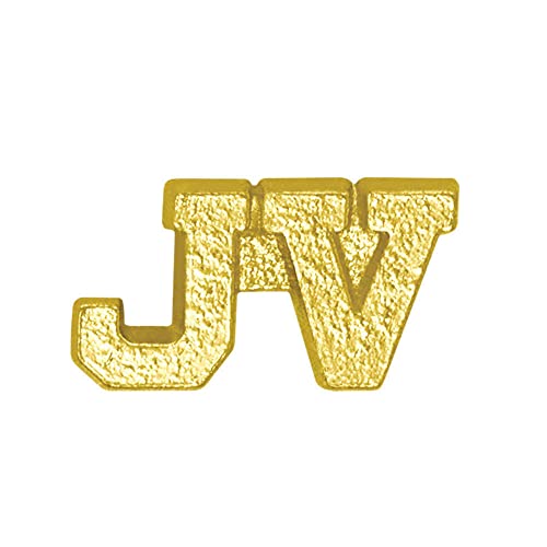 JV Chenille Lapel Pins Gold Lapel Pin for Women and Men Finished with Clutch Back