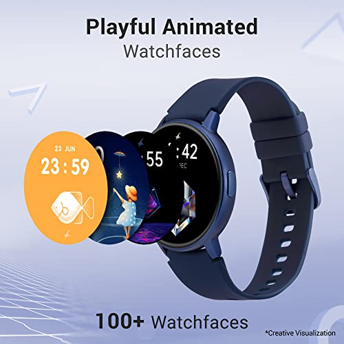 Image of Fastrack Reflex Play|1.3 AMOLED Display Smart Watch with AOD|Premium Metallic Body|Animated Watchfaces|in-Built Games|BP & Sleep Monitor|24x7 HRM|SpO2 Upto 7 Day Battery|IP68 (Blue)