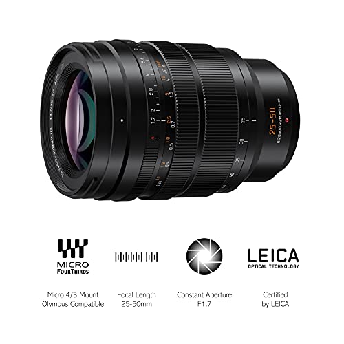 Panasonic Lumix H-X2550E Leica DG Objektiv, Zoomobjektiv 25-50mm (KB:50-100mm), F1.7, Staubschutz, Spritzwasserschutz, Kälteschutz Schwarz – Bild 3