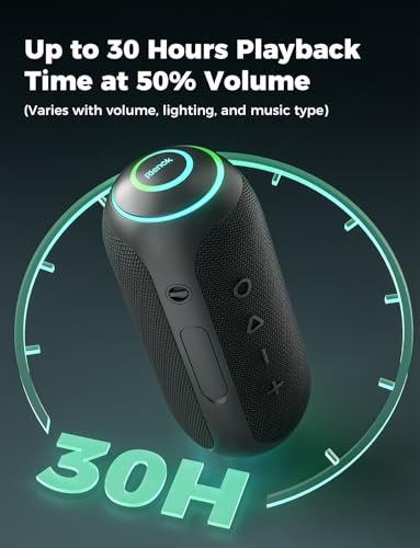 RIENOK Bluetooth Speaker 40W 5200mAh Wireless Portable Waterproof Speaker with Tweeter & Woofer, 30H Playtime, IPX7, Bluetooth 5.3, TF Card, Stereo Pairing, for Home Garden Party Camping Travel