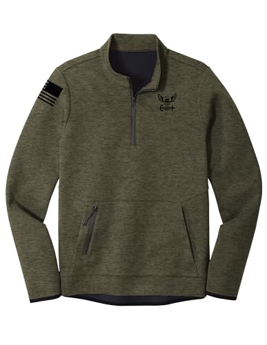 Unisex US Navy Quarter Zip Pullover, Gray Color - Lightweight Zip Up Sweatshirt