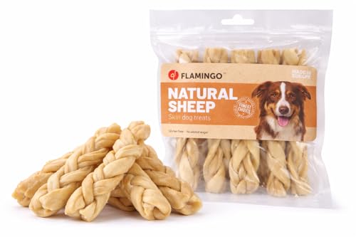 Snacks para Perros   Nature   Piel de Oveja Trenzada Fina   100 gr   sin Gluten   sin azúcares añadidos   sin colorantes ni conservantes   Fabricado en Europa