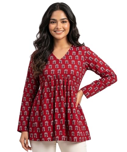 MAERIN Clothing Indian Tunic Tops Women's Short Kurti Kurta India