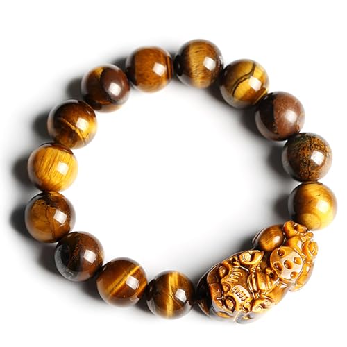 Bracelet en pierre d'oeil de tigre Feng Shui pour la clarté d'esprit au quotidien
