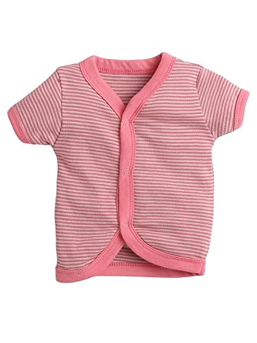 Image of Pooja Baby Baby Boys' & Baby Girls' T-Shirt Hosiery Cotton Clothing Jhabla /Vest Front Open T- Shirt with Snap Buttons Pack Of 4