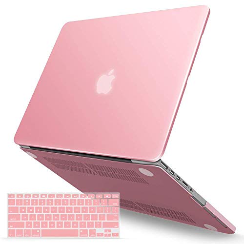IBENZER Compatible with MacBook Pro 13 Inch Case 2015 2014 2013 end 2012 A1502 A1425, Hard Shell Case with Keyboard Cover for Old Version Apple Mac Pro Retina 13, Pink, MMP13R-PK+1