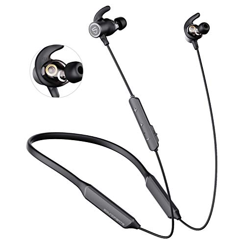 SOUNDPEATS Force Pro Dual Dynamic Drivers Bluetooth Headphones, Neckband Wireless Earbuds with Crossover